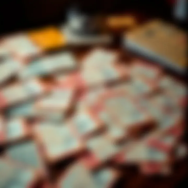 Collection of Lottery Tickets A collection of lottery tickets spread out on a table