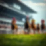 Depiction of a horse racing event capturing the excitement and energy