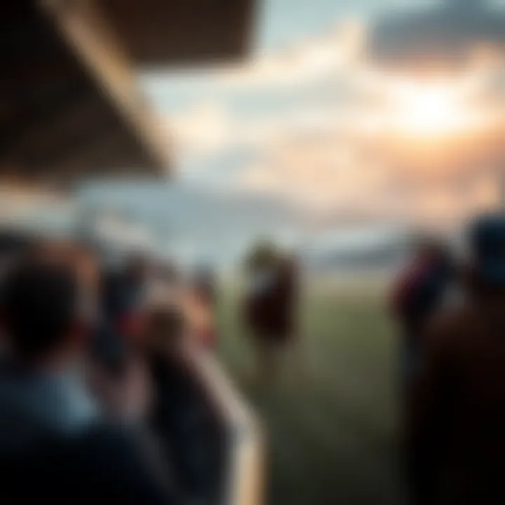 A view of a vibrant horse racing event with spectators