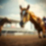 A stunning racehorse in action on the racetrack