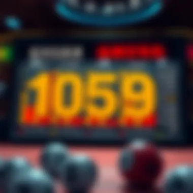 Visual representation of lottery numbers with statistical charts