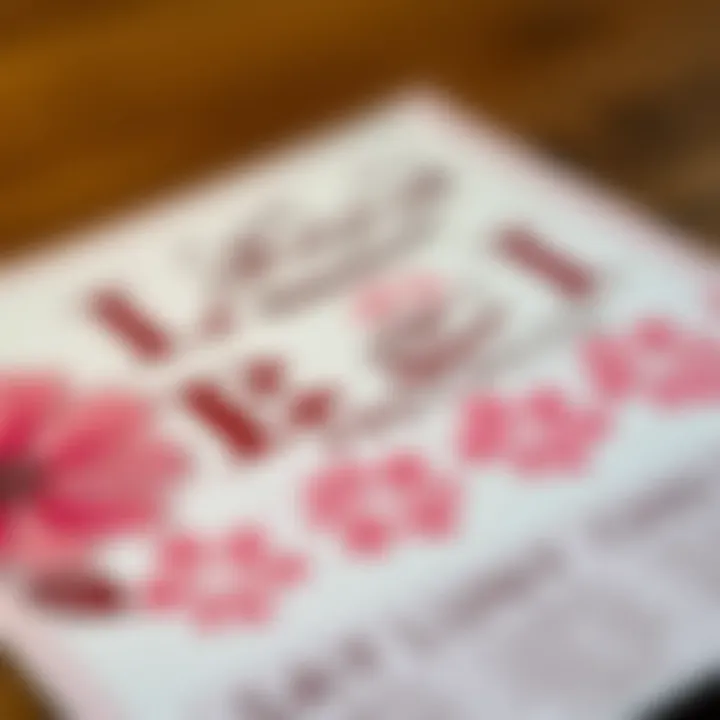 Close-up of a unique lottery ticket with floral designs