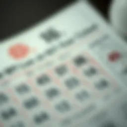 Lotto ticket with winning numbers
