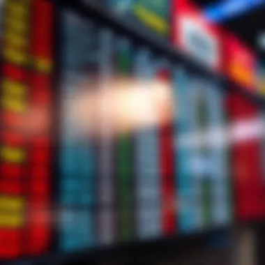 An array of sports betting odds displayed on a digital screen